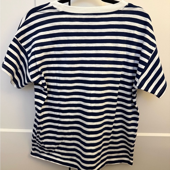 NWT! J. Crew Navy and Cream Striped Top - Picture 2 of 4